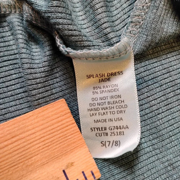 PPLA Gray and Turquoise Splash Dress Jade, Girl Small - Picture 7 of 7